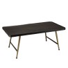 JOHAN Rectangular Coffee Table in Aluminum with Black Top and Gold Legs