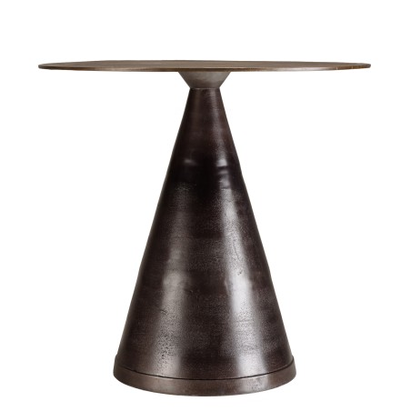 Table ronde JOHAN 80cm alu laiton pied conique