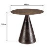 Table ronde JOHAN 80cm alu laiton pied conique