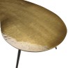 Set de 2 tables basses ovoïdes en aluminium noir mat et doré