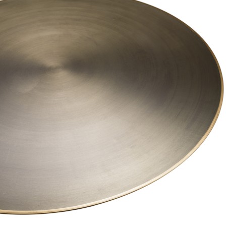 JAMES Round Coffee Table 80x80cm - Black Iron with Gold Trim