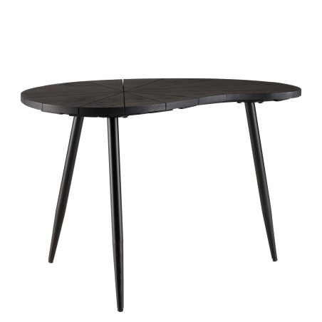 JAMES - Ovoid Side Table with Textured Black Matt Top