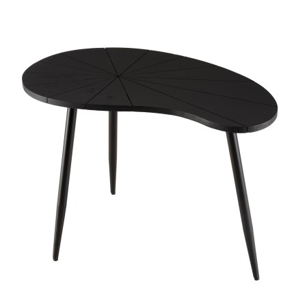 JAMES - Ovoid Side Table with Textured Black Matt Top