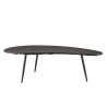 JAMES - Ovoid Coffee Table with Textured Black Matt Top