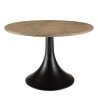 JAMES Side Table 65x65cm - Mango Wood Top & Black Flared Legs