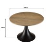 JAMES Side Table 65x65cm - Mango Wood Top & Black Flared Legs