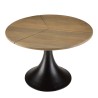 JAMES Side Table 65x65cm - Mango Wood Top & Black Flared Legs
