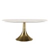 Table basse JAMES en marbre et doré - 100x56cm