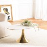 JAMES Coffee Table 100x56cm - Marble Top & Gold Flared Legs