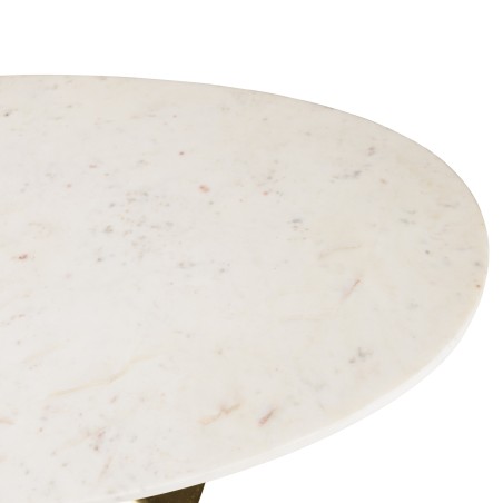 Table basse JAMES en marbre et doré - 100x56cm