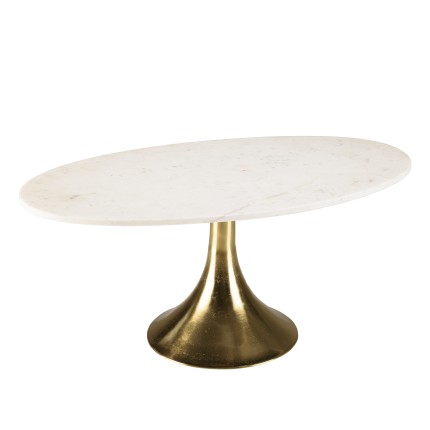 Table basse JAMES en marbre et doré - 100x56cm