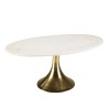 JAMES Coffee Table 100x56cm - Marble Top & Gold Flared Legs
