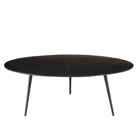 Table basse ronde JAMES en aluminium noir mat 100x100cm
