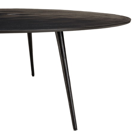 Table basse ronde JAMES en aluminium noir mat 100x100cm
