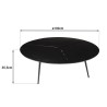 Table basse ronde JAMES en aluminium noir mat 100x100cm