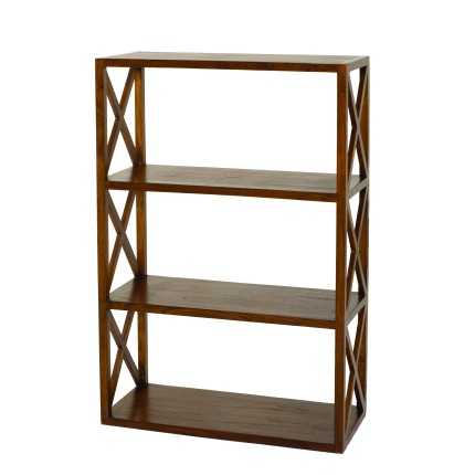 LAUREN Brown 3-tier lattice shelf Mindi wood