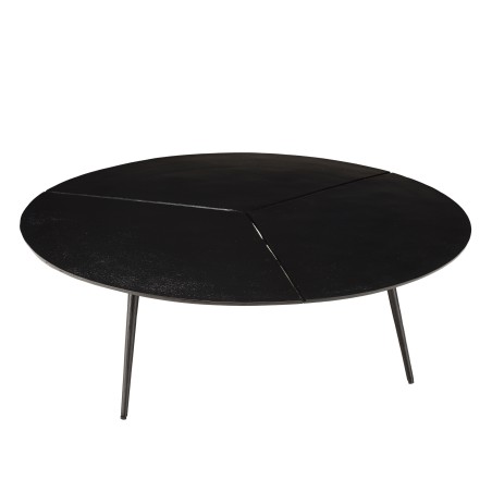 Table basse ronde JAMES en aluminium noir mat 100x100cm