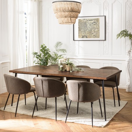 Table à manger KIARA en bois recyclé 220x100cm
