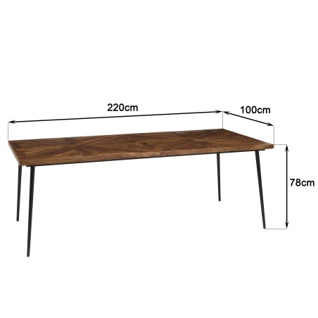 KIARA Rectangular Dining Table 220x100cm - Recycled Wood