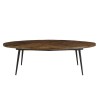 Table basse ovale KIARA 135x70cm plateau chevrons