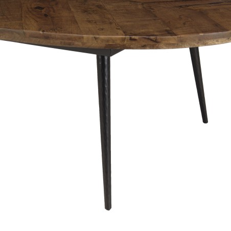 Table basse ovale KIARA 135x70cm plateau chevrons