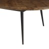 KIARA Oval Coffee Table 135x70cm - Chevron Top | Elegant Living Room Furniture