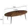 KIARA Oval Coffee Table 135x70cm - Chevron Top | Elegant Living Room Furniture