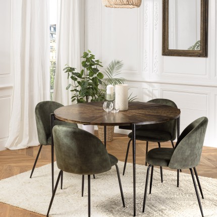 KIARA Round Dining Table 120x120cm Recycled Wood
