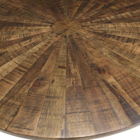 Table à manger ronde KIARA en bois recyclé 120x120cm