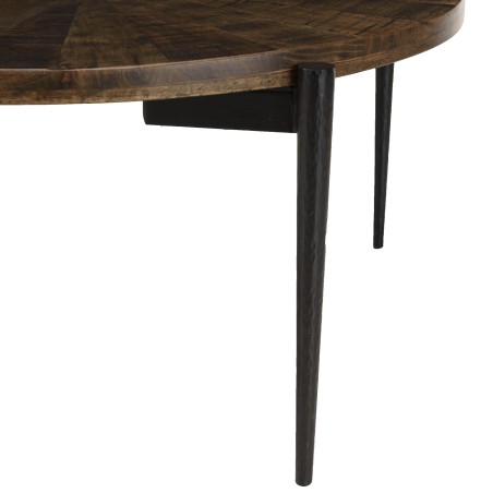 KIARA Round Coffee Table 80x80cm Recycled Wood with Metal Legs
