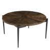 KIARA Round Coffee Table 80x80cm Recycled Wood with Metal Legs