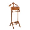 Brown Teak Wood Valet Stand - Bedroom Clothes Organizer