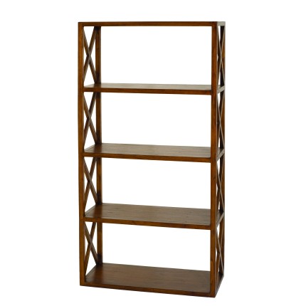 LORINE Brown 4-tier Lattice Shelf Mindi Wood
