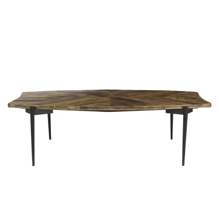 KIARA Coffee Table with Concave Edges 135x75cm Recycled Wood