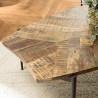 KIARA Coffee Table with Concave Edges 135x75cm Recycled Wood