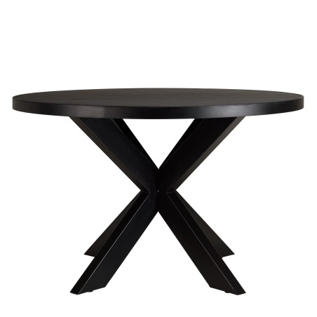 BASILE Dining Table 120x120cm Black Stone Effect Top