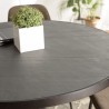 BASILE Dining Table 120x120cm Black Stone Effect Top
