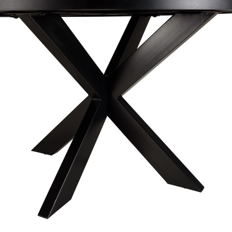 Table à manger BASILE 120x120cm noir effet pierre