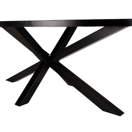 BASILE Dining Table 220x110cm Stone Effect with Gold Motifs
