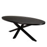 BASILE Dining Table 220x110cm Stone Effect with Gold Motifs