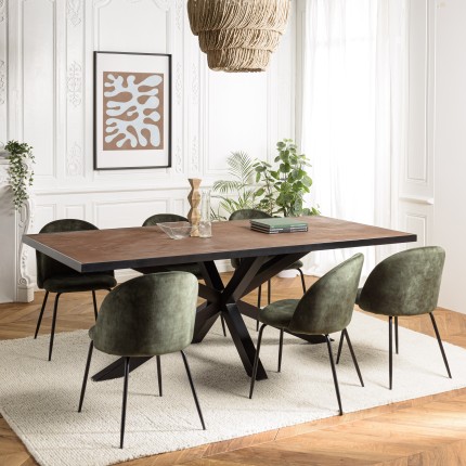 Table à manger BASILE 220x100 couleur rouille