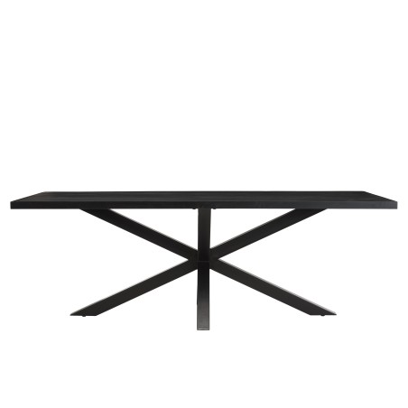 BASILE Dining Table 220x100cm Black Stone Effect Top