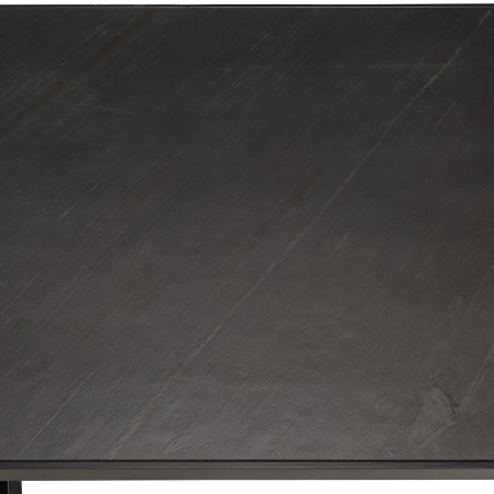 Table à manger BASILE 220x100cm plateau noir effet pierre