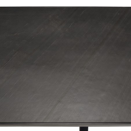 BASILE Dining Table 220x100cm Black Stone Effect Top