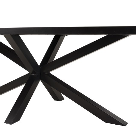 BASILE Dining Table 220x100cm Black Stone Effect Top