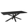 Table à manger BASILE 220x100cm plateau noir effet pierre