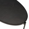 Table basse ovale noire BASILE 131x65cm