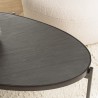 Table basse ovale noire BASILE 131x65cm