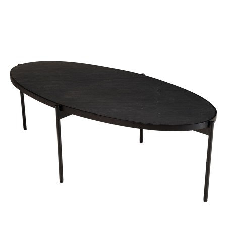 Table basse ovale noire BASILE 131x65cm