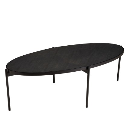 Table basse ovale noire BASILE 131x65cm